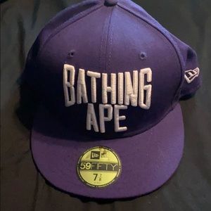 NWOT Bape New Era Purple Fitted Hat 7&7/8”